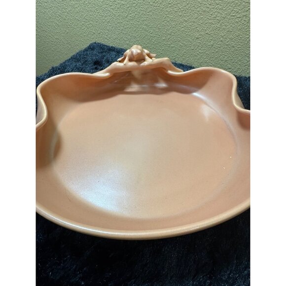 Vintage Poppytrail California Pottery Frog Looking Over Flower Bowl 11" - Picture 3 of 9